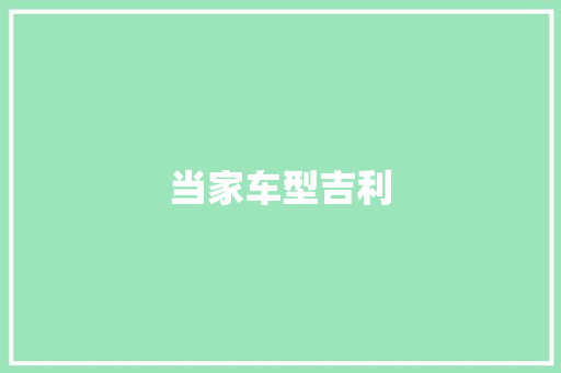 当家车型吉利
