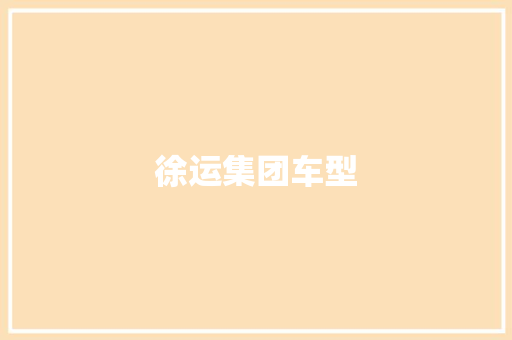 徐运集团车型
