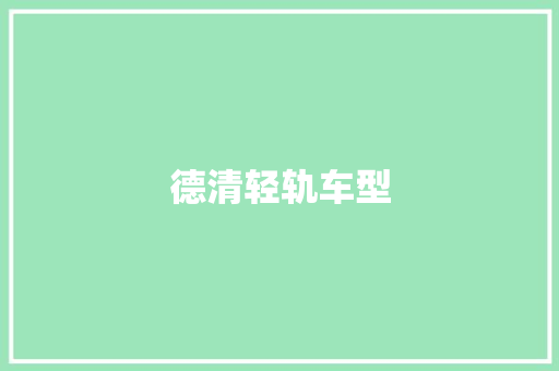德清轻轨车型