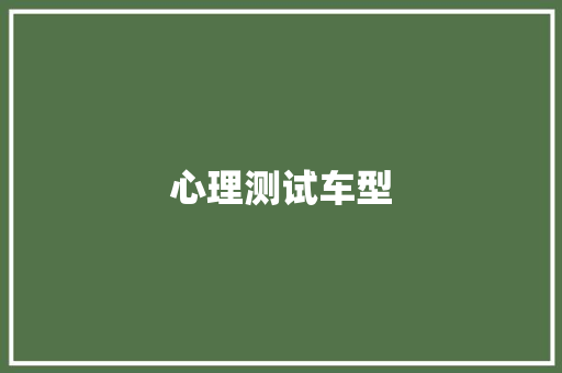 心理测试车型