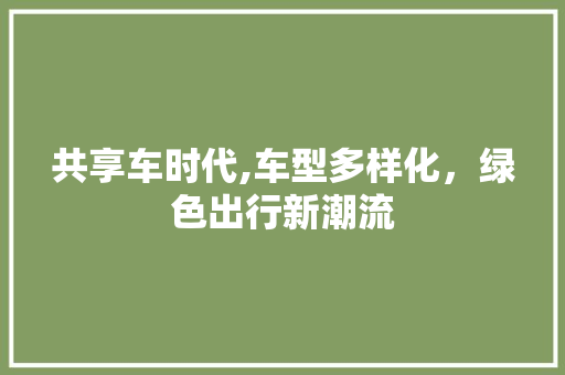 共享车时代,车型多样化，绿色出行新潮流