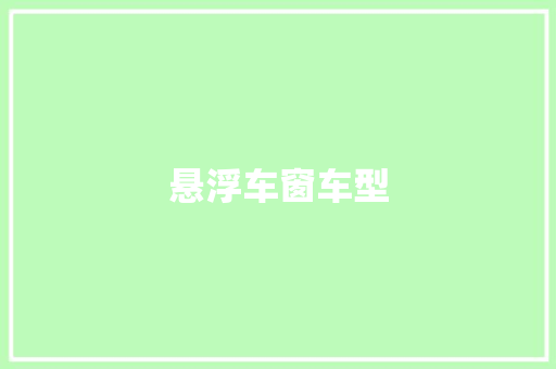 悬浮车窗车型
