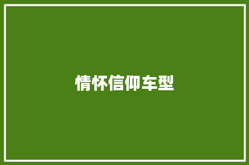 情怀信仰车型
