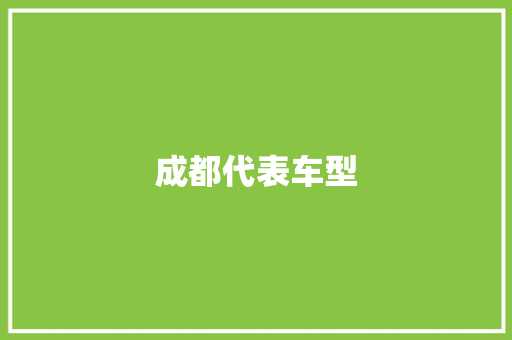 成都代表车型