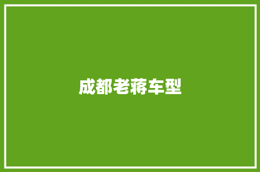 成都老蒋车型