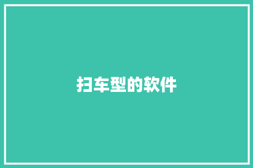 扫车型的软件