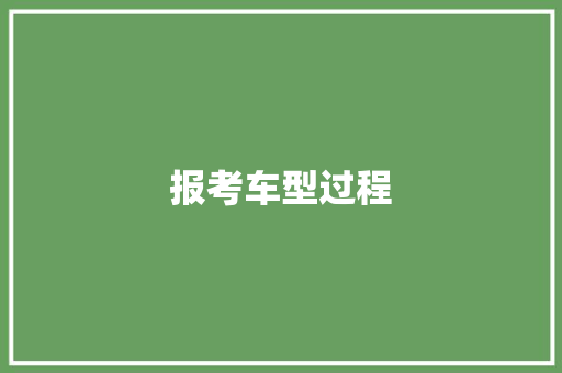 报考车型过程