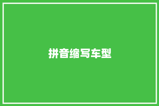 拼音缩写车型