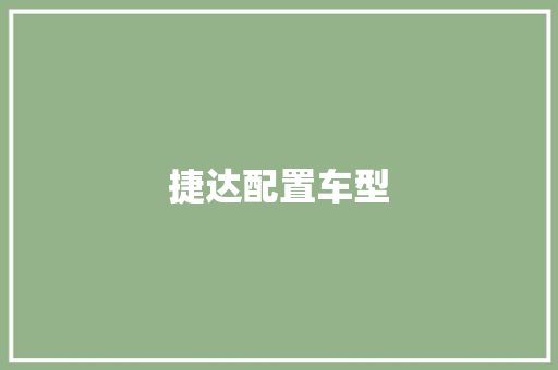 捷达配置车型