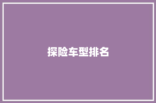 探险车型排名