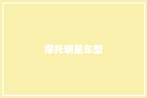 摩托明星车型