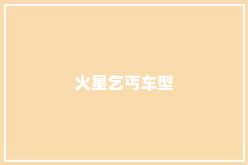 火星乞丐车型