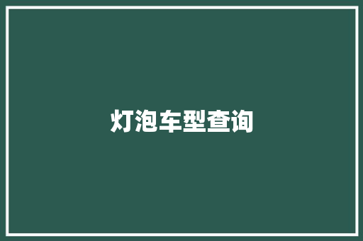 灯泡车型查询