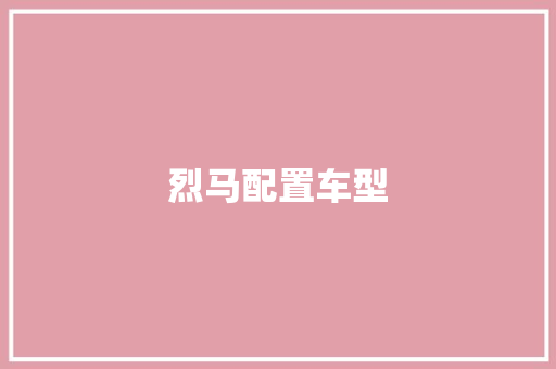 烈马配置车型