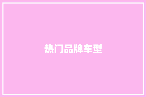 热门品牌车型