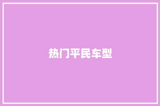 热门平民车型