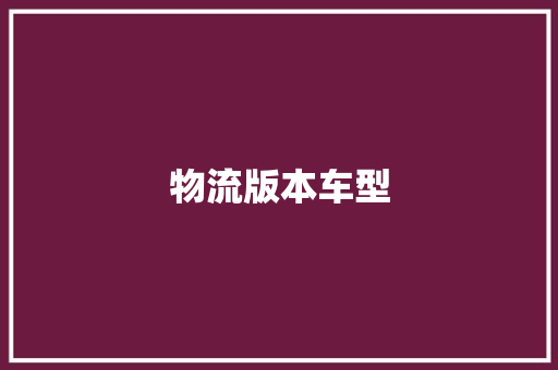 物流版本车型