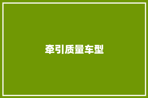 牵引质量车型