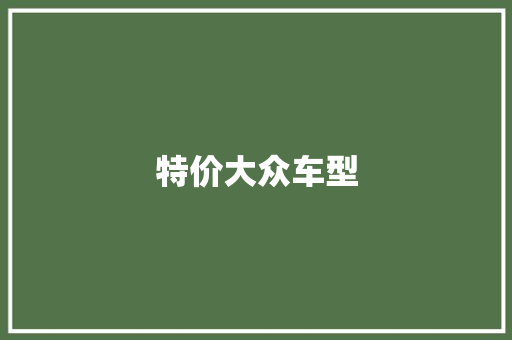 特价大众车型