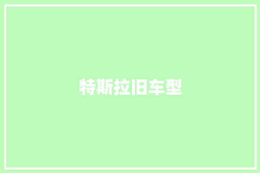特斯拉旧车型