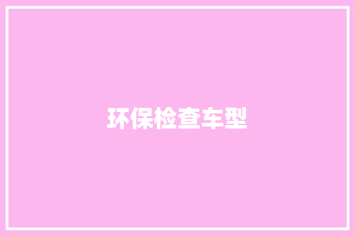 环保检查车型