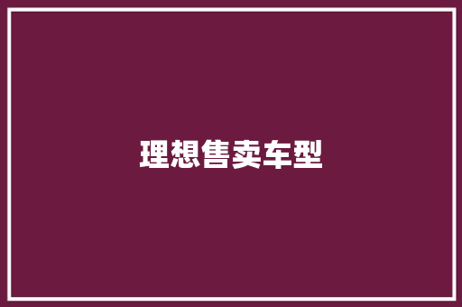 理想售卖车型