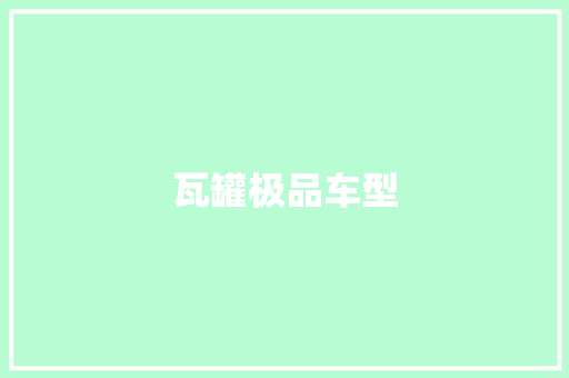 瓦罐极品车型