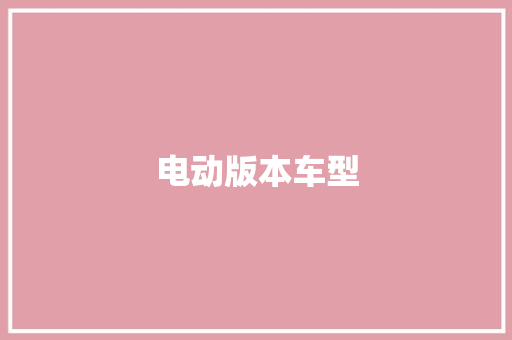电动版本车型