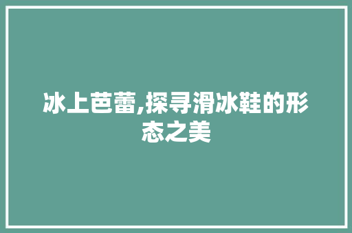 冰上芭蕾,探寻滑冰鞋的形态之美