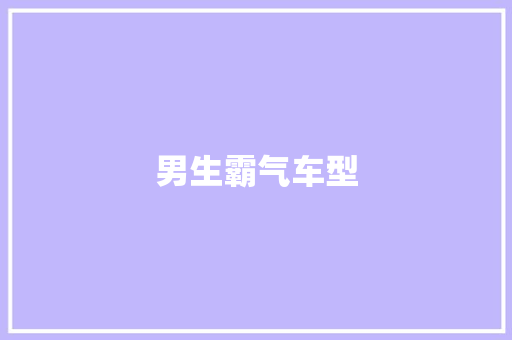 男生霸气车型
