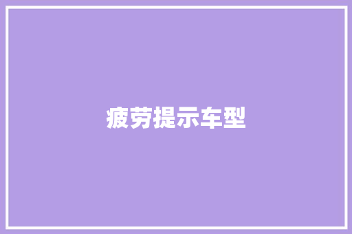 疲劳提示车型