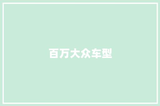 百万大众车型