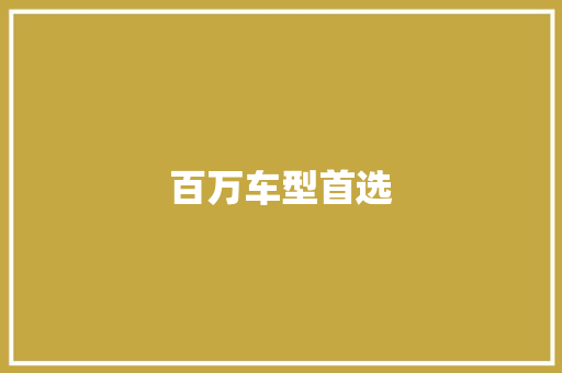 百万车型首选