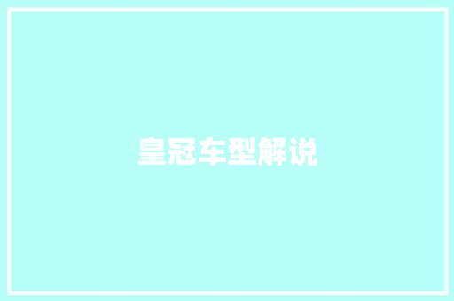 皇冠车型解说