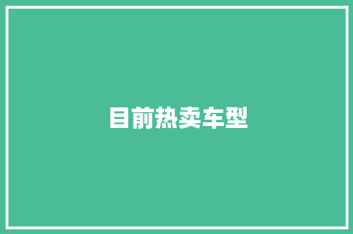 目前热卖车型
