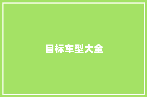 目标车型大全