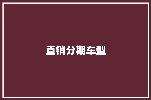 直销分期车型