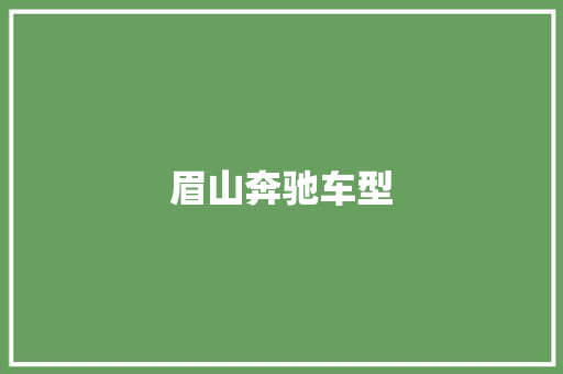 眉山奔驰车型