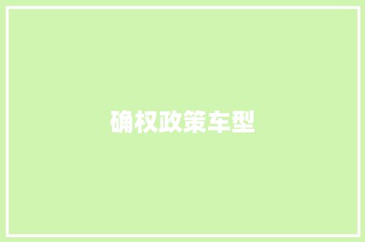 确权政策车型