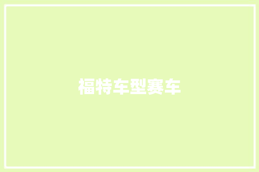 福特车型赛车