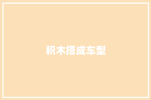 积木搭成车型