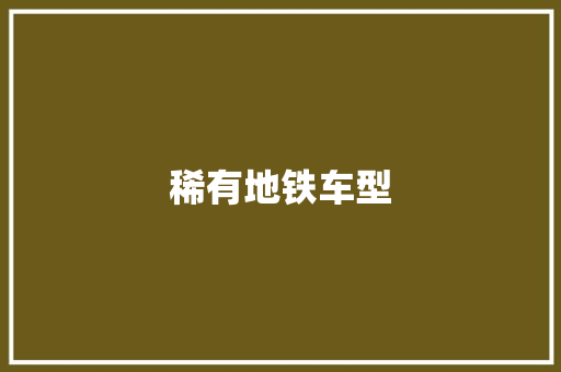 稀有地铁车型
