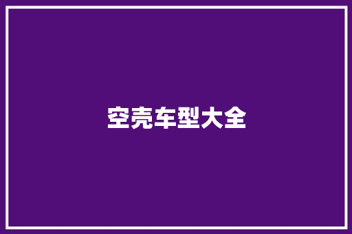 空壳车型大全