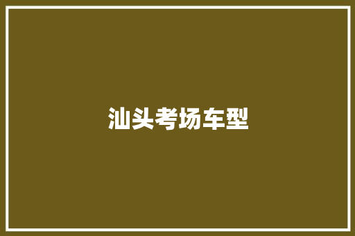 汕头考场车型 新能源汽车