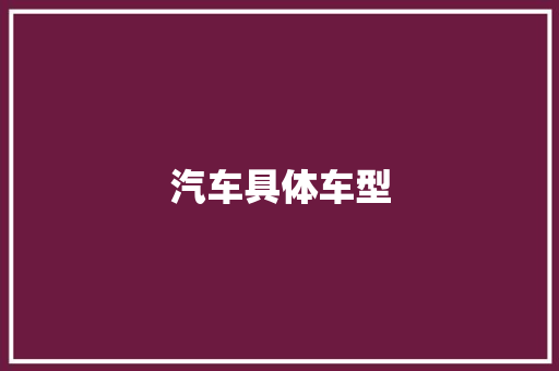 汽车具体车型