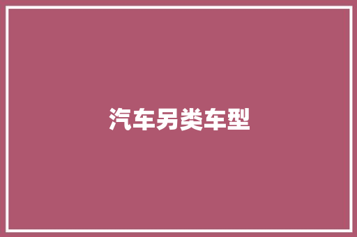 汽车另类车型