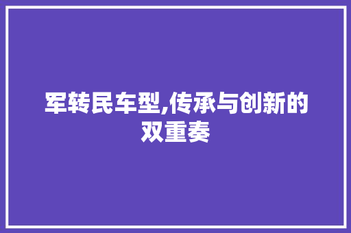 军转民车型,传承与创新的双重奏