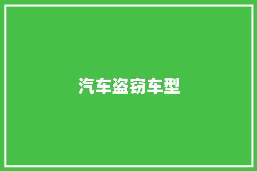 汽车盗窃车型