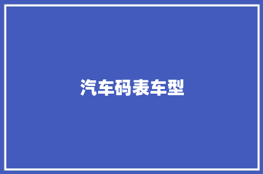 汽车码表车型
