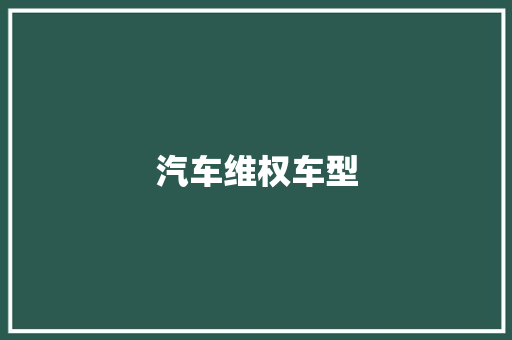 汽车维权车型